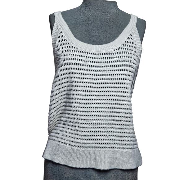 Abercrombie Cream Cotton Open Knit Tank Size XL - Picture 1 of 4